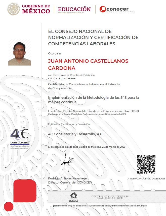 EC0491 certificado CONOCER